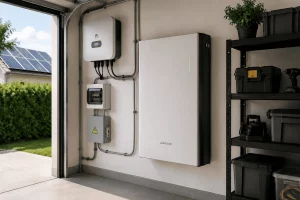 Batería de litio para placas solares instalada en una vivienda